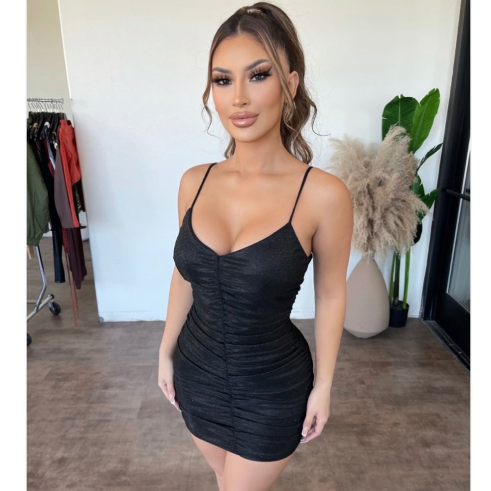 Black Sparkle Mini Dress